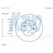 BR-2241 KAVO PARTS Тормозной диск