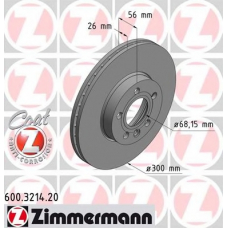 600.3214.20 ZIMMERMANN Тормозной диск