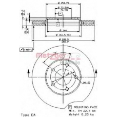 24493 METZGER Тормозной диск