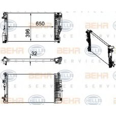 8MK 376 756-134 HELLA Радиатор, охлаждение двигателя