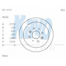 BR-4206 KAVO PARTS Тормозной диск