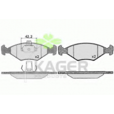 35-0224 KAGER Комплект тормозных колодок, дисковый тормоз