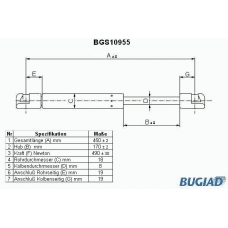 BGS10955 BUGIAD Газовая пружина, капот