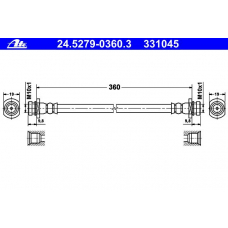 24.5279-0360.3 ATE Тормозной шланг