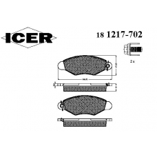 181217-702 ICER Комплект тормозных колодок, дисковый тормоз