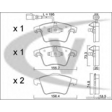 V10-8175 VEMO/VAICO Комплект тормозных колодок, дисковый тормоз