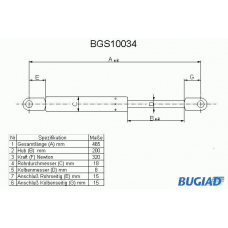 BGS10034 BUGIAD Газовая пружина, капот