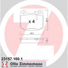 23157.160.1 ZIMMERMANN Комплект тормозных колодок, дисковый тормоз