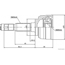 J2829002 HERTH+BUSS JAKOPARTS Шарнирный комплект, приводной вал
