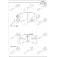 KD1723 ASIMCO Комплект тормозных колодок, дисковый тормоз