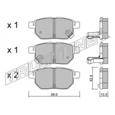 762.1 TRUSTING Комплект тормозных колодок, дисковый тормоз