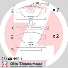 23140.190.1 ZIMMERMANN Комплект тормозных колодок, дисковый тормоз