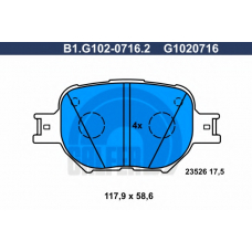 B1.G102-0716.2 GALFER Комплект тормозных колодок, дисковый тормоз