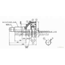 MA-1H0I ASHUKI Шарнирный комплект, приводной вал