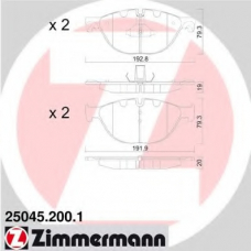 25045.200.1 ZIMMERMANN Комплект тормозных колодок, дисковый тормоз