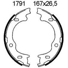 01791 BSF Комплект тормозных колодок, стояночная тормозная с