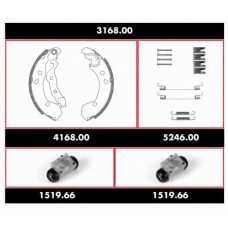 3168.00 REMSA Комплект тормозов, барабанный тормозной механизм