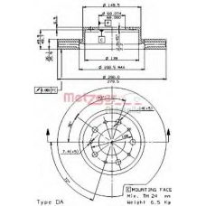 24371 E METZGER Тормозной диск