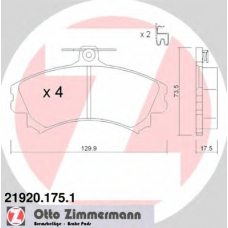 21920.175.1 ZIMMERMANN Комплект тормозных колодок, дисковый тормоз