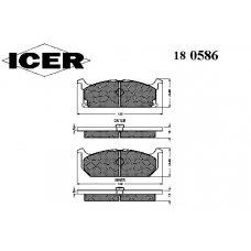 180586 ICER Комплект тормозных колодок, дисковый тормоз