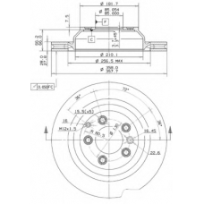 25135 V METZGER Тормозной диск