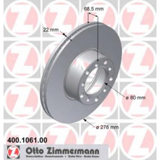 400.1061.00 ZIMMERMANN Тормозной диск