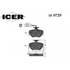 180729 ICER Комплект тормозных колодок, дисковый тормоз