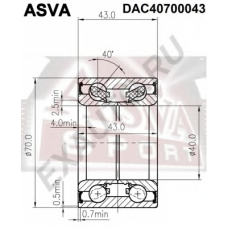 DAC40700043 ASVA Подшипник ступицы колеса