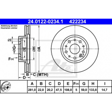 24.0122-0234.1 ATE Тормозной диск