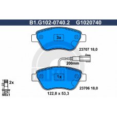 B1.G102-0740.2 GALFER Комплект тормозных колодок, дисковый тормоз