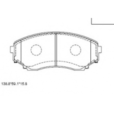 KD3737 ASIMCO Комплект тормозных колодок, дисковый тормоз