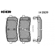 181839 ICER Комплект тормозных колодок, дисковый тормоз