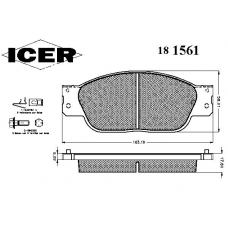 181561 ICER Комплект тормозных колодок, дисковый тормоз