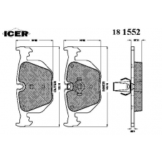 181552 ICER Комплект тормозных колодок, дисковый тормоз