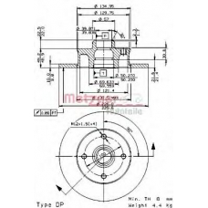 14133 E METZGER Тормозной диск