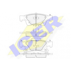 181989 ICER Комплект тормозных колодок, дисковый тормоз