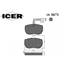 180671 ICER Комплект тормозных колодок, дисковый тормоз