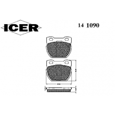 141090 ICER Комплект тормозных колодок, дисковый тормоз