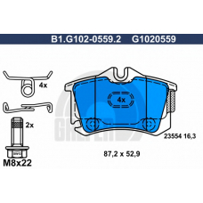 B1.G102-0559.2 GALFER Комплект тормозных колодок, дисковый тормоз