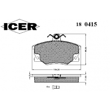 180415 ICER Комплект тормозных колодок, дисковый тормоз