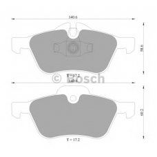 0 986 AB4 572 BOSCH Комплект тормозных колодок, дисковый тормоз