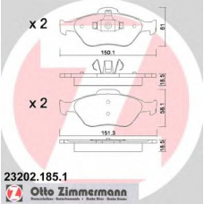 23202.185.1 ZIMMERMANN Комплект тормозных колодок, дисковый тормоз