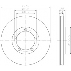 8DD 355 101-521 HELLA PAGID Тормозной диск