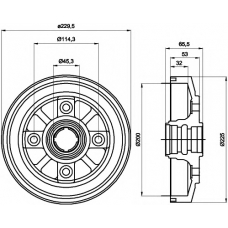 8DT 355 302-281 HELLA PAGID Тормозной барабан