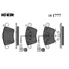 181777 ICER Комплект тормозных колодок, дисковый тормоз