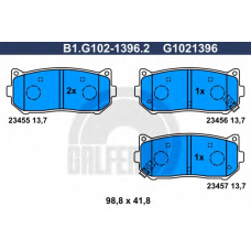B1.G102-1396.2 GALFER Комплект тормозных колодок, дисковый тормоз