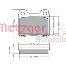1170223 METZGER Комплект тормозных колодок, дисковый тормоз