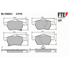 BL1690A2 FTE Комплект тормозных колодок, дисковый тормоз