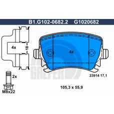 B1.G102-0682.2 GALFER Комплект тормозных колодок, дисковый тормоз