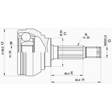 CVJ5391.10 OPEN PARTS Шарнирный комплект, приводной вал